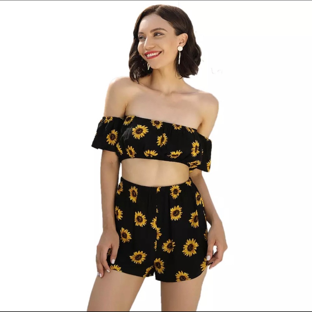 Floral short set